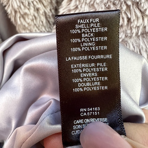 Kenneth Cole Shaggy Soft Faux Fur Snap Button Snuggly Coat Jacket Silver XL - Picture 9 of 9